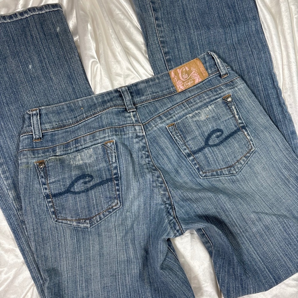 y2k Candies Flare Jeans Blue Good Low Rise Distressed Bootcut Denim Size 9 - Picture 7 of 7